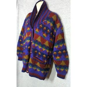 Vtg Lost Horizons Sweater Women XL Handknit Nepal 100% Himalayan Wool Timeless